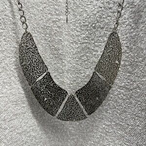 Elegant Antiqued Silver/gold look Statement Necklaces— bundle of 3 with cuff.